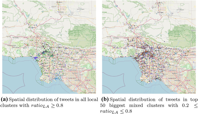 Measuring spatio-textual affinities in twitter between two urban metropolises.