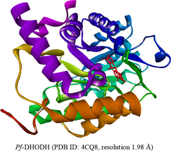 Virtual screening and molecular dynamic simulations of the antimalarial derivatives of 2-anilino 4-amino substituted quinazolines docked against a <i>Pf</i>-DHODH protein target.