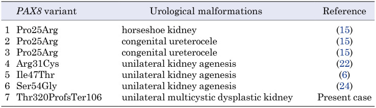 A patient with congenital hypothyroidism due to a <i>PAX8</i> frameshift variant accompanying a urogenital malformation.