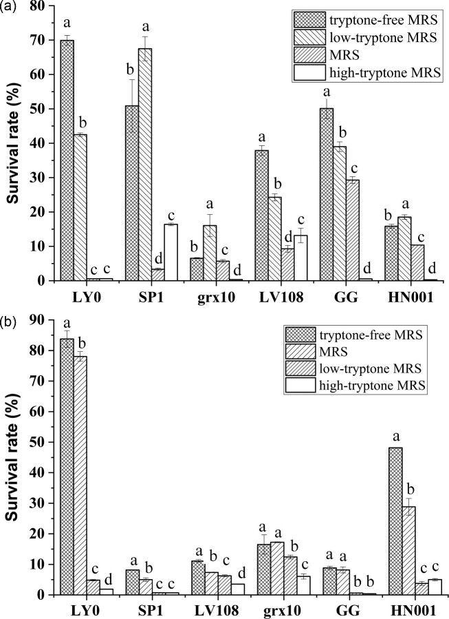 Influence of nitrogen sources on the tolerance of Lacticaseibacillus rhamnosus to heat stress and oxidative stress.