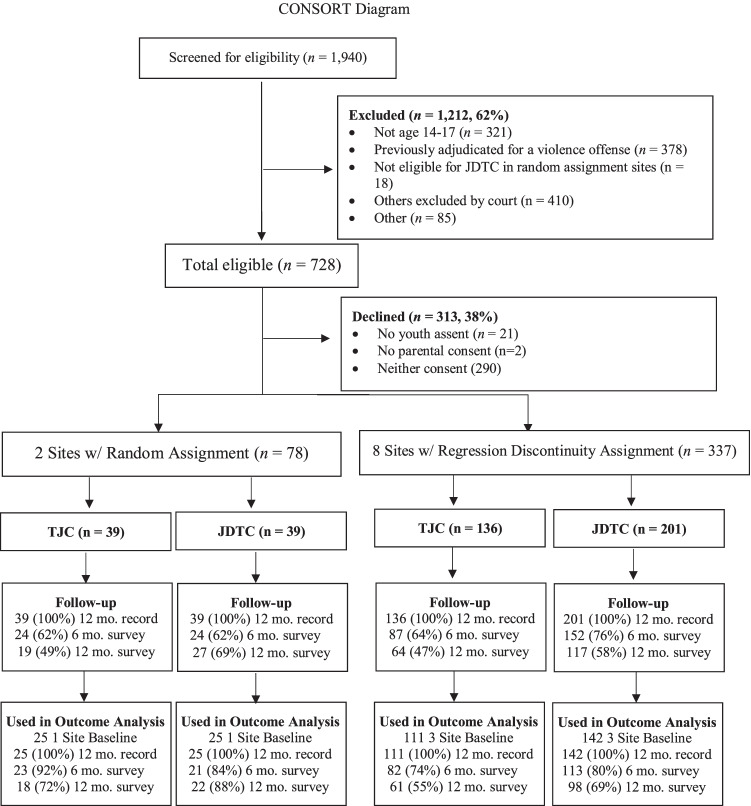 The Impact of Juvenile Drug Treatment Courts on Substance Use, Mental Health, and Recidivism: Results from a Multisite Experimental Evaluation.