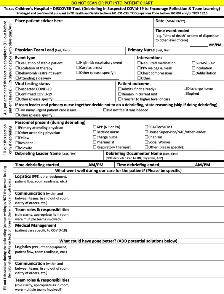 Team debriefing in the COVID-19 pandemic: a qualitative study of a hospital-wide clinical event debriefing program and a novel qualitative model to analyze debriefing content.