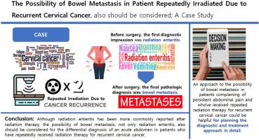 The possibility of bowel metastasis in patient repeatedly irradiated due to recurrent cervical cancer