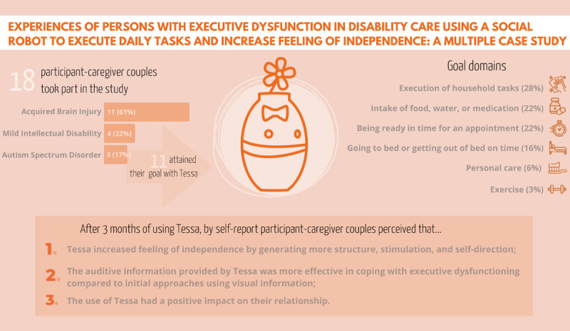 Experiences of Persons With Executive Dysfunction in Disability Care Using a Social Robot to Execute Daily Tasks and Increase the Feeling of Independence: Multiple-Case Study.