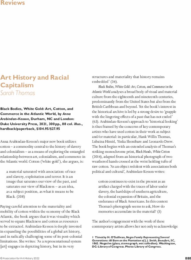 Art History and Racial Capitalism