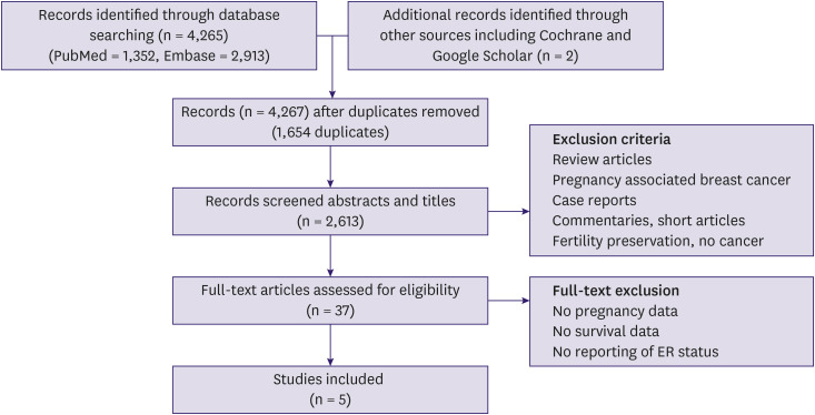 Pregnancy After Breast Cancer - Prognostic Safety and Pregnancy Outcomes According to Oestrogen Receptor Status: A Systematic Review.