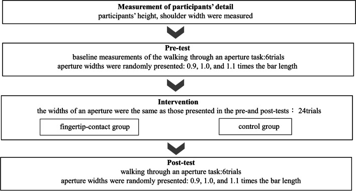 Haptic feedback intervention decreases the spatial margin when older adults walk through a narrow space.