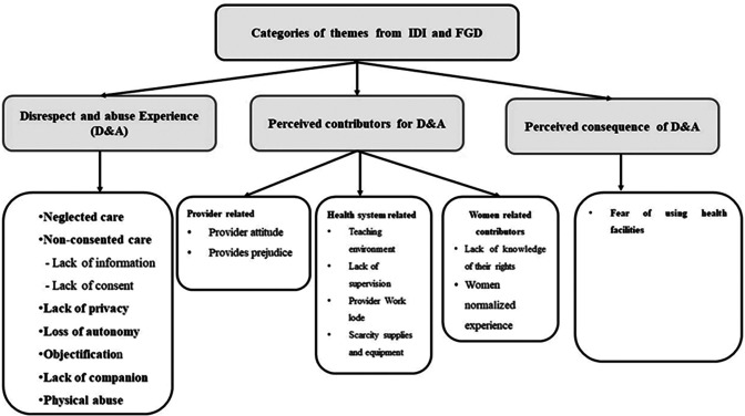 Women's perspectives on disrespect and abuse experiences during childbirth in a teaching hospital in Southwest Ethiopia: a qualitative study.