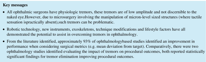 Overcoming the impact of physiologic tremors in ophthalmology.
