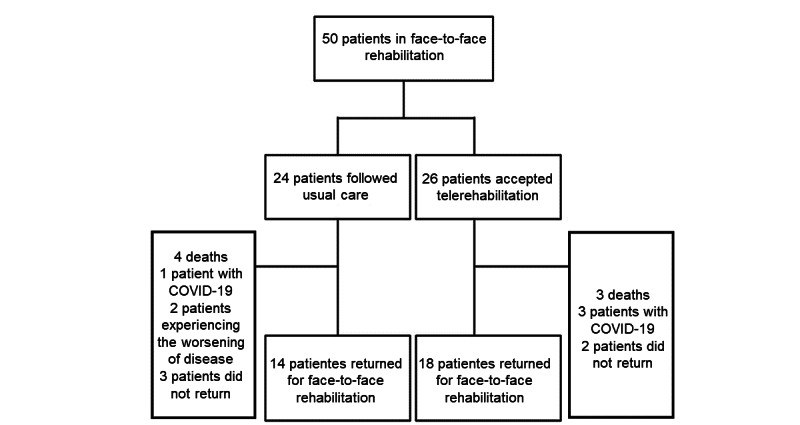 A Telerehabilitation Program for Maintaining Functional Capacity in Patients With Chronic Lung Diseases During a Period of COVID-19 Social Isolation: Quasi-Experimental Retrospective Study.