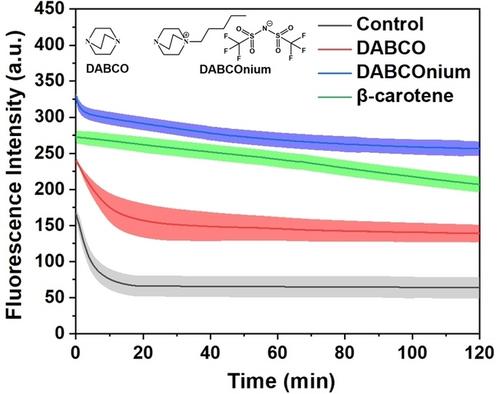 An Efficient and Reversible Singlet Oxygen Quencher for Suppressing Photobleaching of Organic Fluorescent Dyes