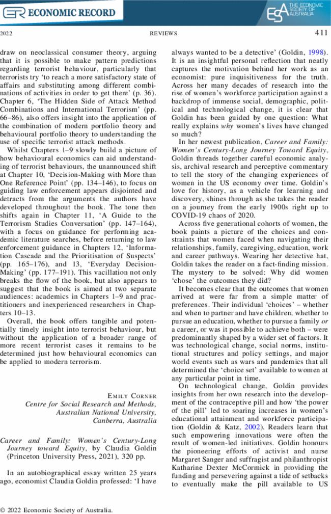 Career and Family: Women's Century-Long Journey toward Equity, by  Claudia Goldin (Princeton University Press,  2021),  320 pp.