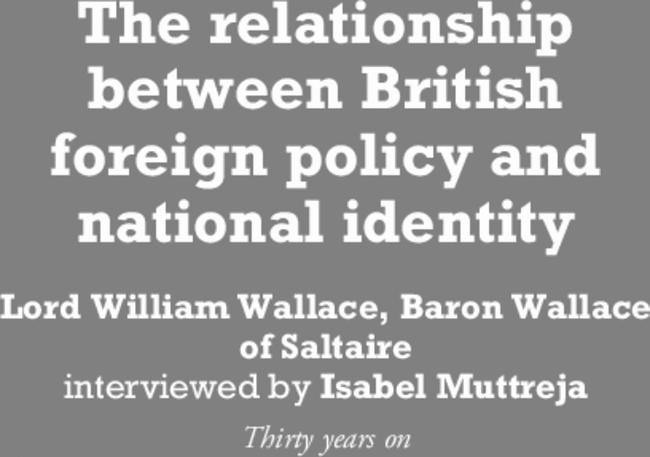 The relationship between British foreign policy and national identity