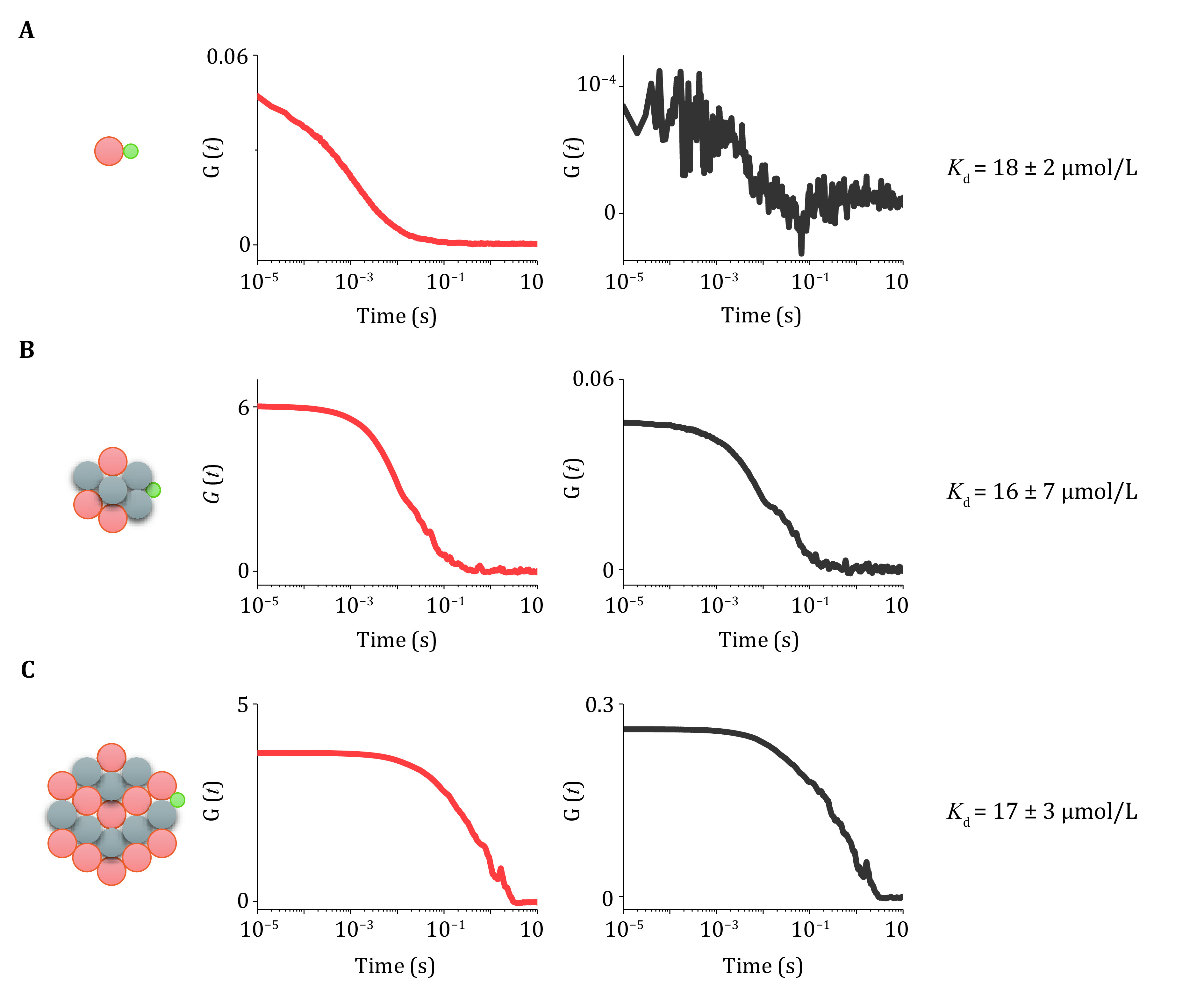 Quantifying phase separation at the nanoscale by dual-color fluorescence cross-correlation spectroscopy (dcFCCS).