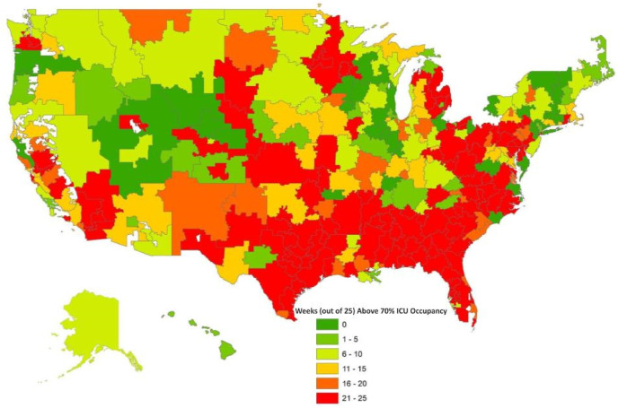 Association of community-level social vulnerability with US acute care hospital intensive care unit capacity during COVID-19