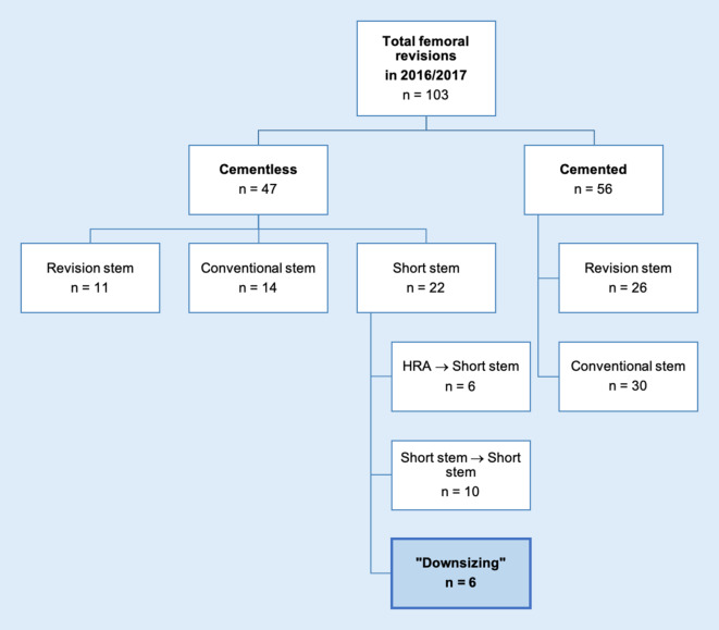 Downsizing in total hip arthroplasty. A short stem as a revision implant.