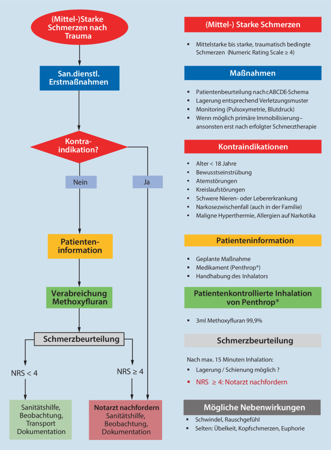 [Volatile anesthetics for prehospital analgesia by paramedics-An overview].