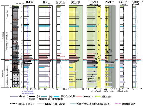 Palaeoenvironments and elemental geochemistry across the Permian–Triassic boundary at Ursula Creek, British Columbia, Canada, and a comparison with some other deep-water Permian–Triassic boundary shelf/slope sections in western North America