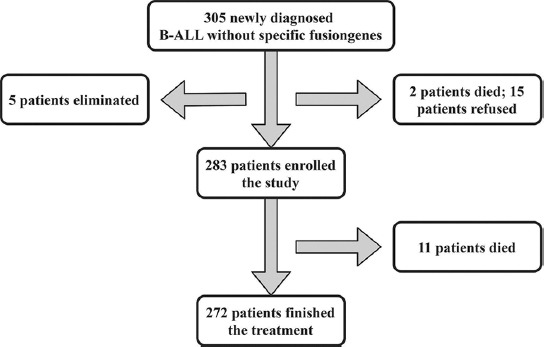 The long-term outcome and risk factors for precursor B cell acute lymphoblastic leukemia without specific fusion genes in Chinese children: experiences from multiple centers.