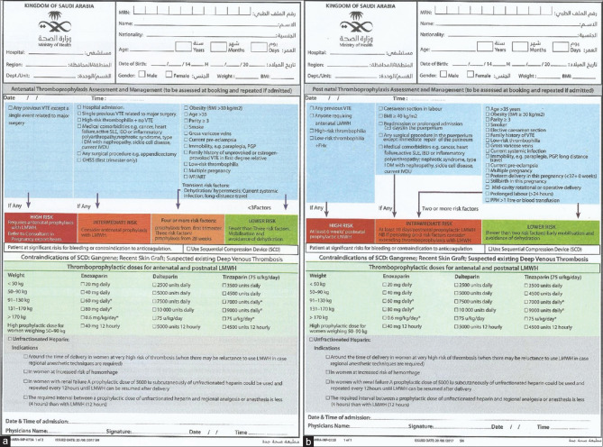 Evaluation of risk stratification and adherence to venous thromboembolism prophylaxis among hospitalized obstetric women: Retrospective case file review at East Jeddah Hospital during 2018-2019.