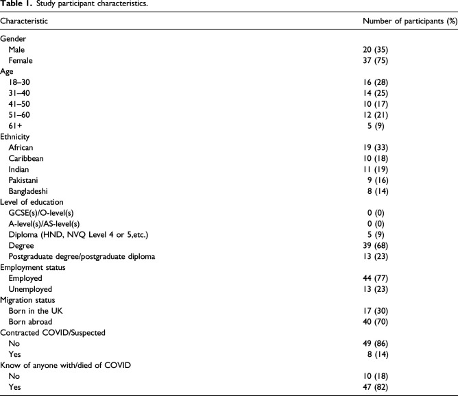 'It's possibly made us feel a little more alienated': How people from ethnic minority communities conceptualise COVID-19 and its influence on engagement with testing.