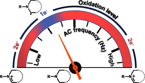 Controlling One- or Two-Electron Oxidation for Selective Amine Functionalization by Alternating Current Frequency