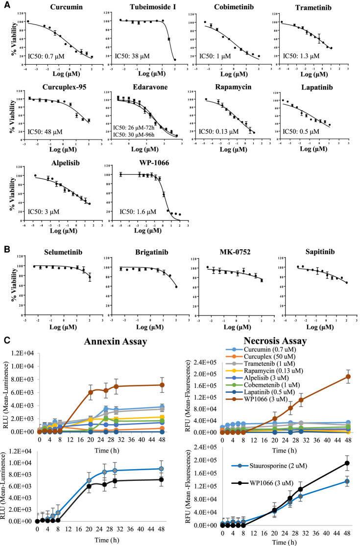 WP1066 induces cell death in a schwannomatosis patient-derived schwannoma cell line.