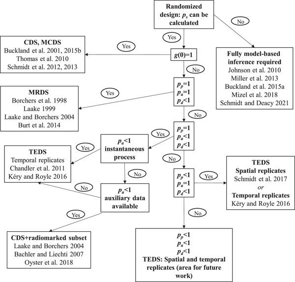 Distance sampling surveys: using components of detection and total error to select among approaches