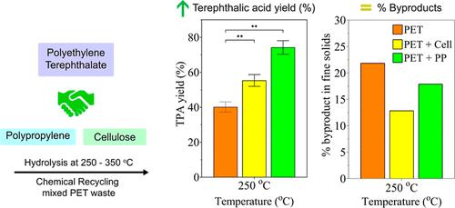 Effect of Cellulose and Polypropylene on Hydrolysis of Polyethylene Terephthalate for Chemical Recycling