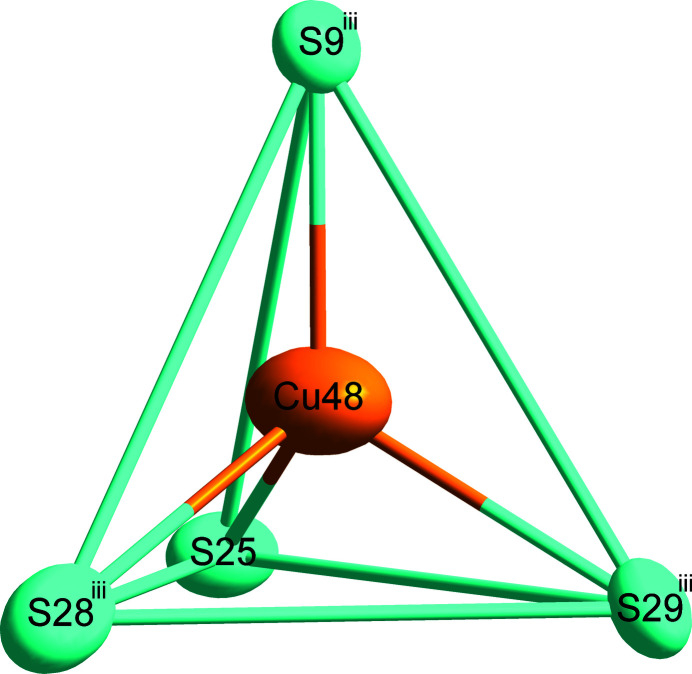 Natural djurleite with refined composition Cu<sub>61.39</sub>S<sub>32</sub> revealing disorder of some Cu sites.