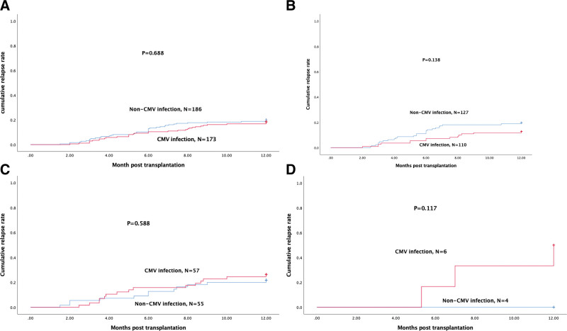 Risk factors for CMV infection within 100 days posttransplantation in patients with acute leukemia.