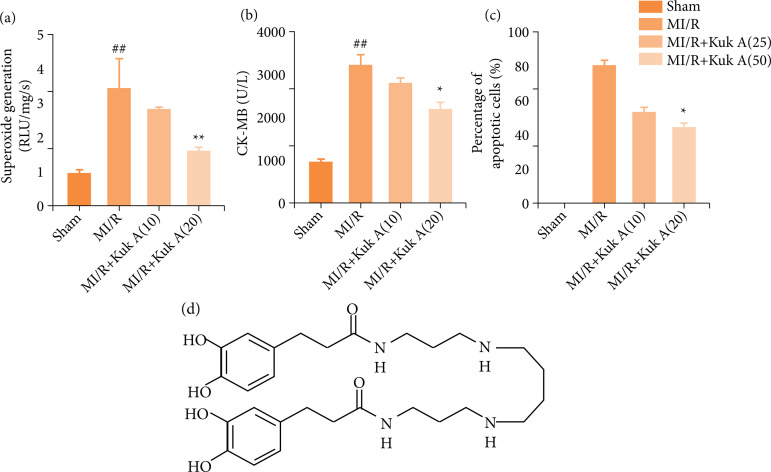 Kukoamine A activates Akt/GSK-3β signaling pathway to inhibit oxidative stress and relieve myocardial ischemia-reperfusion injury.