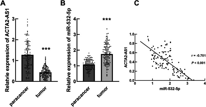 lncRNA ACTA2-AS1 predicts malignancy and poor prognosis of triple-negative breast cancer and regulates tumor progression via modulating miR-532-5p.