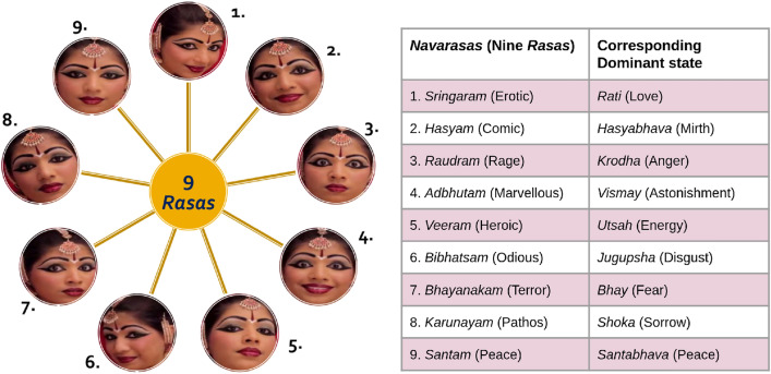 Classifying oscillatory brain activity associated with Indian Rasas using network metrics.