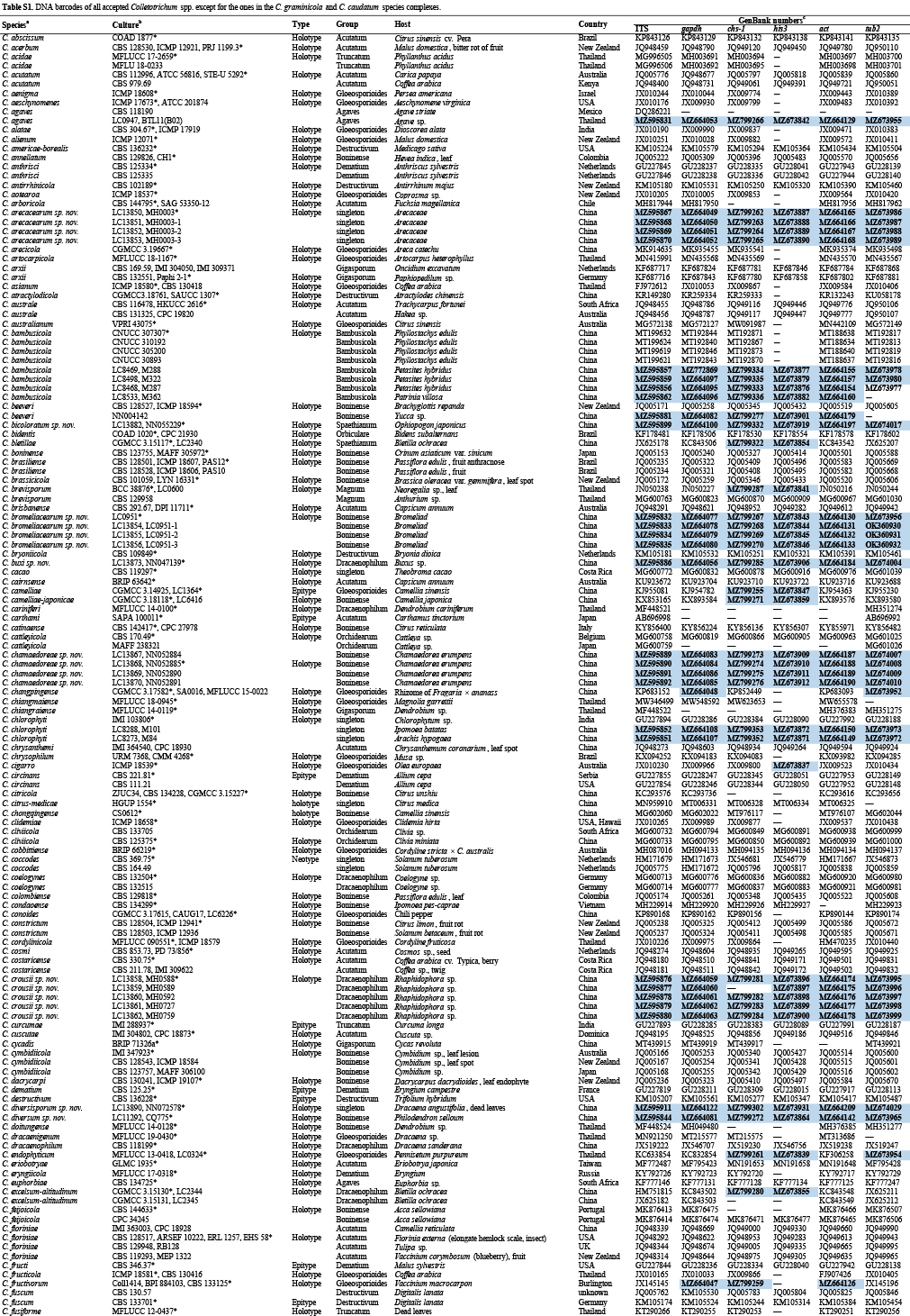 Updating species diversity of <i>Colletotrichum</i>, with a phylogenomic overview.