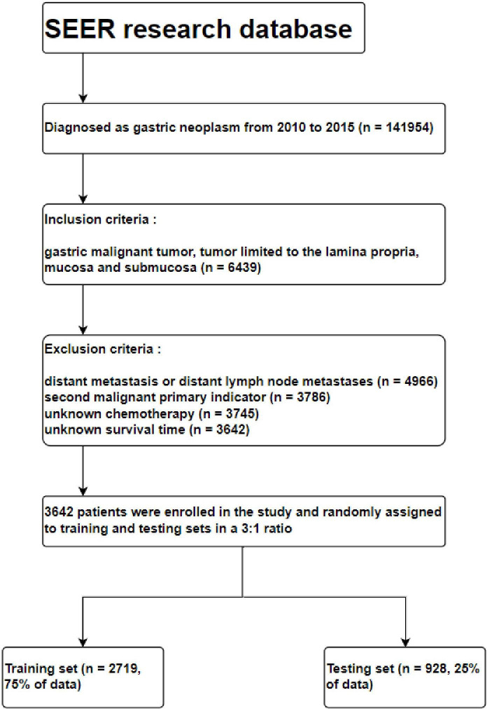 A model established using marital status and other factors from the Surveillance, Epidemiology, and End Results database for early stage gastric cancer.