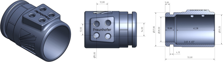 3D-printed mouthpiece adapter for sampling exhaled breath in medical applications.