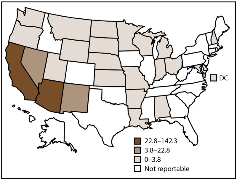 Surveillance for Coccidioidomycosis, Histoplasmosis, and Blastomycosis - United States, 2019.