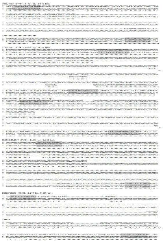 Establishment of New Genetic Markers and Methods for Sex Determination of Mouse and Human Cells using Polymerase Chain Reactions and Crude DNA Samples.