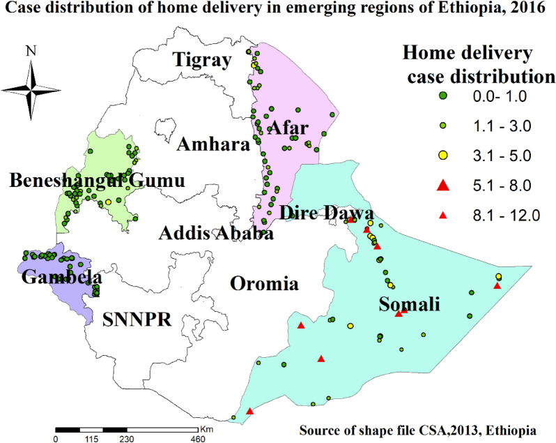 Geographical clustering and geographically weighted regression analysis of home delivery and its determinants in developing regions of Ethiopia: a spatial analysis.