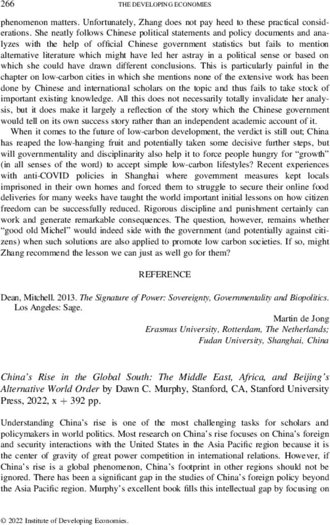 China's Rise in the Global South: The Middle East, Africa, and Beijing's Alternative World Order by  Dawn C. Murphy, Stanford, CA, Stanford University Press,  2022, x + 392 pp.