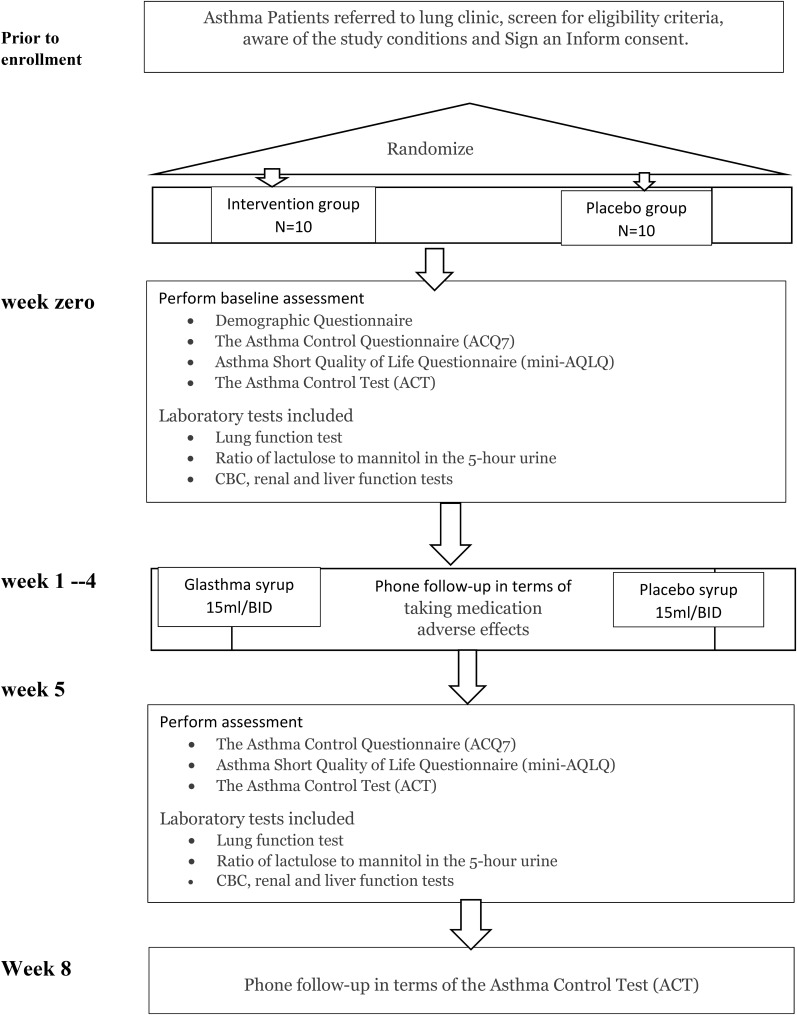 The Effect of Glasthma Syrup in Asthma: a study protocol for a triple-blind randomized controlled trial.