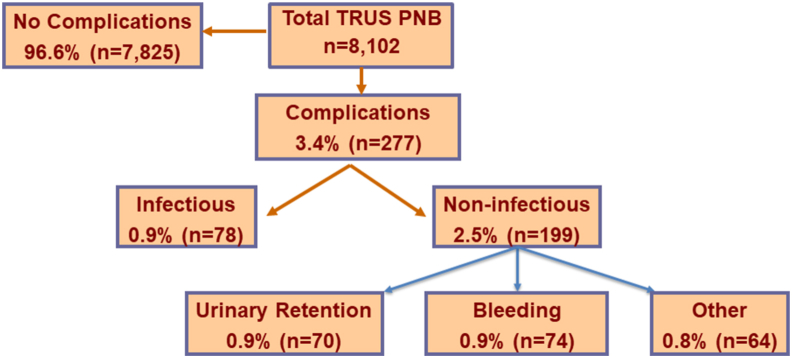 Non-infectious complications following transrectal prostate needle biopsy – Outcomes from over 8000 procedures