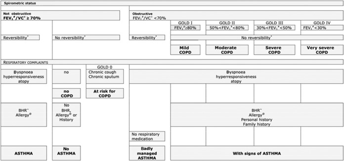 Diagnostic differentiation between asthma and COPD in primary care using lung function testing.