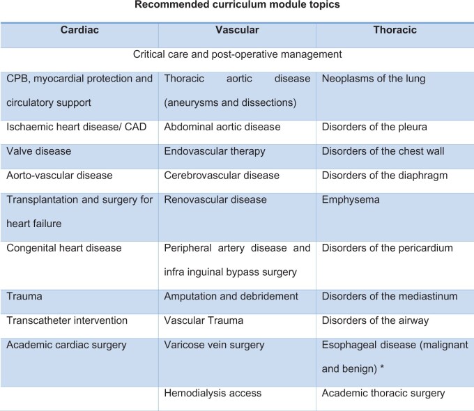 Basic principles of cardiothoracic surgery training: a position paper by the European Association for Cardiothoracic Surgery Residents Committee.