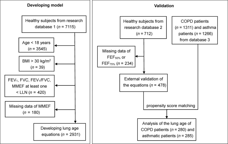 Estimation of lung age via a spline method and its application in chronic respiratory diseases.