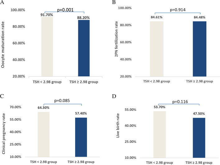Effect of TSH on oocyte maturation of PCOS patients with normal thyroid function in IVF.