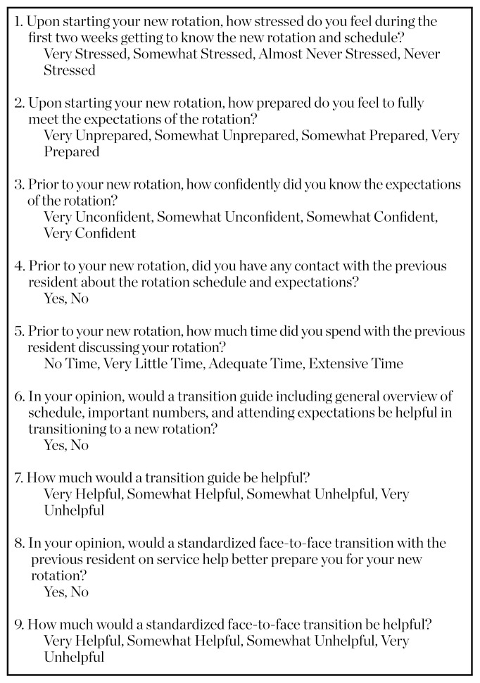 Clinical Rotation Handbook Promotes Orthopaedic Resident Wellness: A Quality Improvement Study.