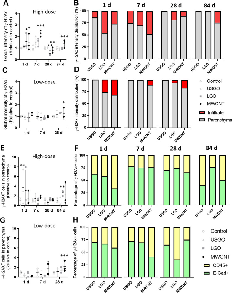 Lung recovery from DNA damage induced by graphene oxide is dependent on size, dose and inflammation profile.