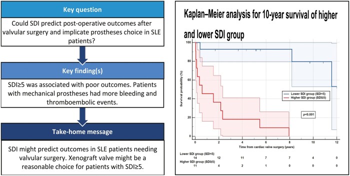 Association between SLICC/ACR damage index and outcomes for lupus patients after cardiac valve surgery.